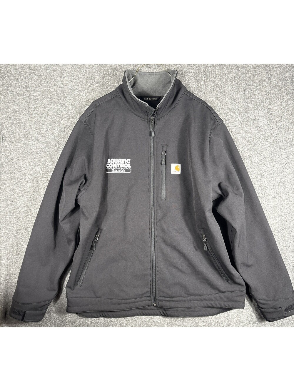 Carhartt Jacket Men XL Black Rain Defender Soft Shell Full Zip Embroidered